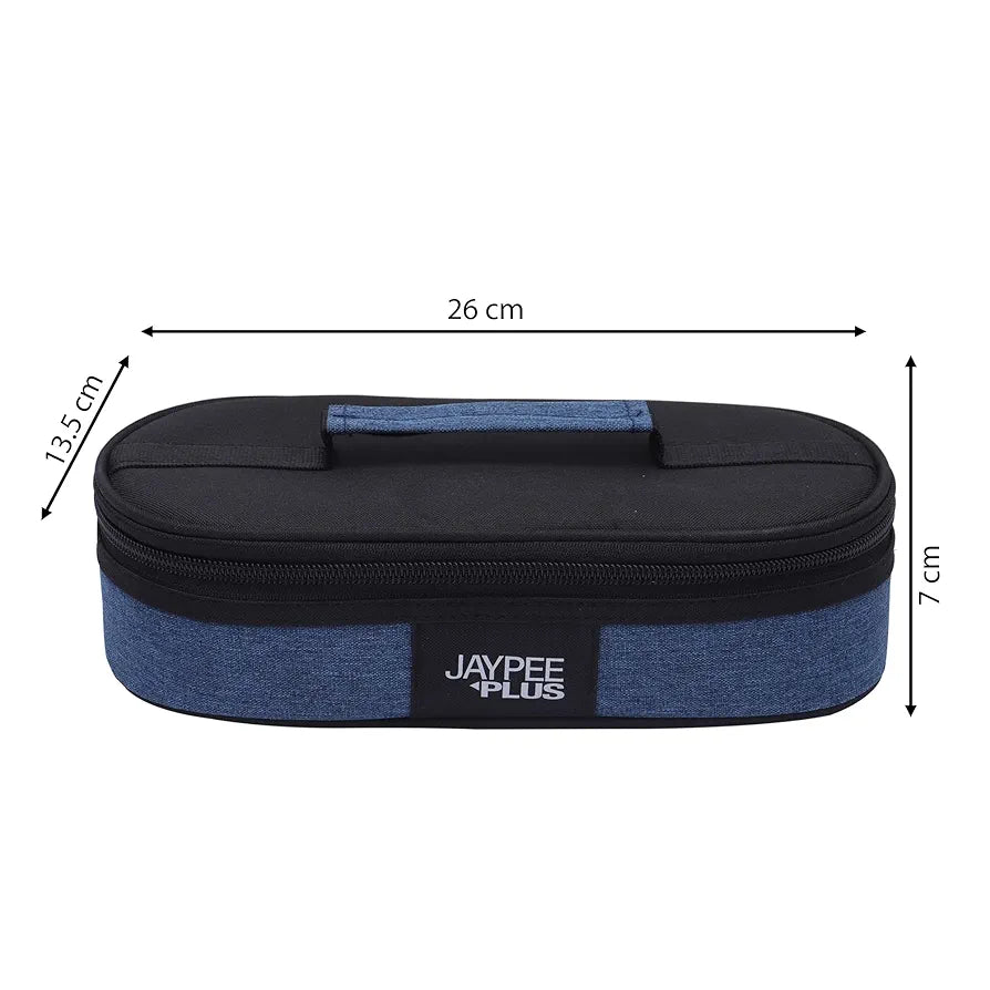 Jaypee Plus Stainless Steel Inner Micropac 2 Container Lunch Box | Leak Proof | Microwave Safe | Insulated Lunch Box | Air Tight | Insulated Tiffin Box for Office | 400 Ml Black